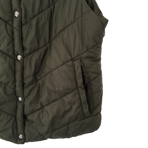 Sam Edelman Lightweight Puffer Vest Olive Green Cabincore Women’s Medium - Picture 7 of 11